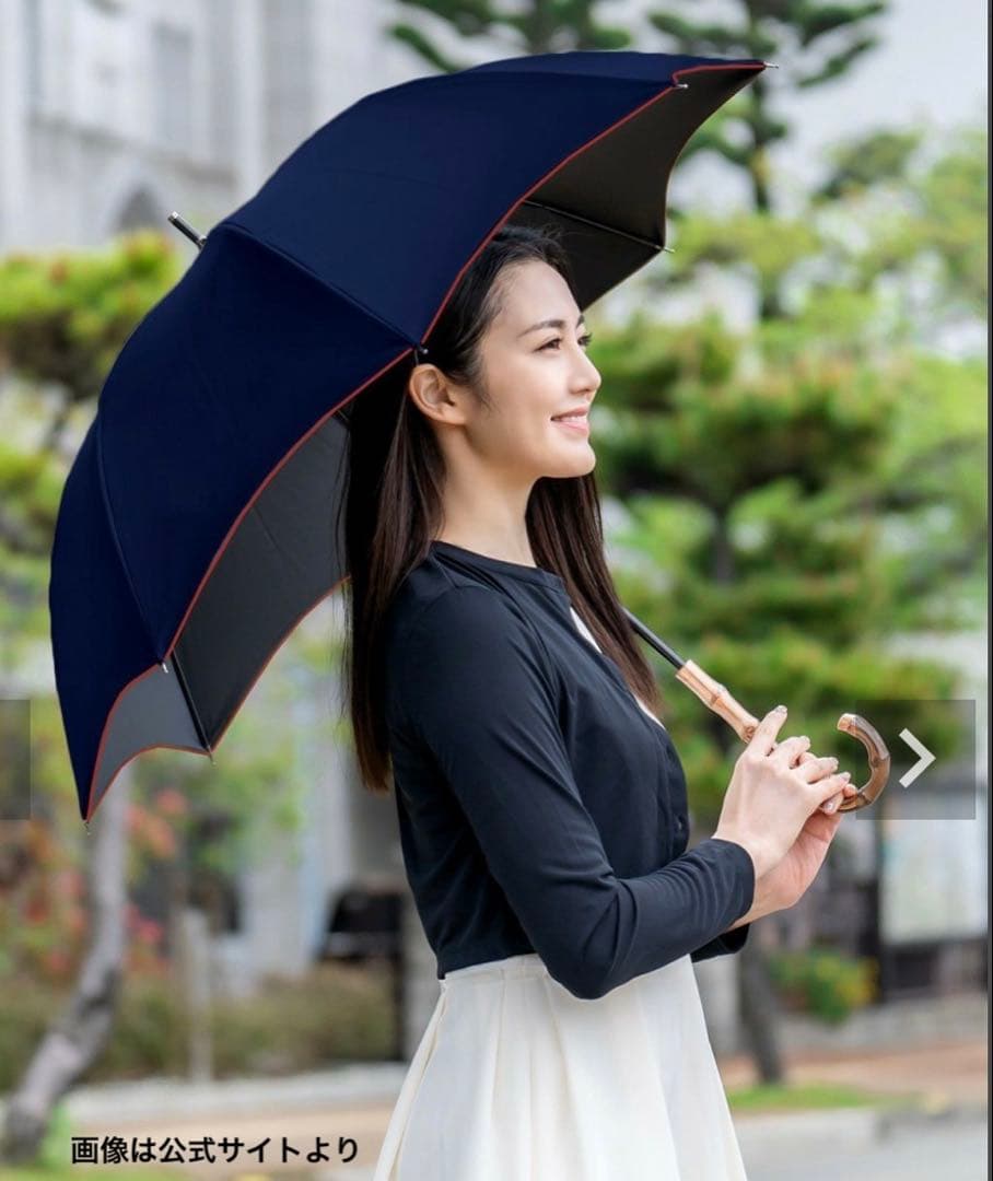 芦屋ロサブラン 長傘 ミドル 55cm ネイビーレッド