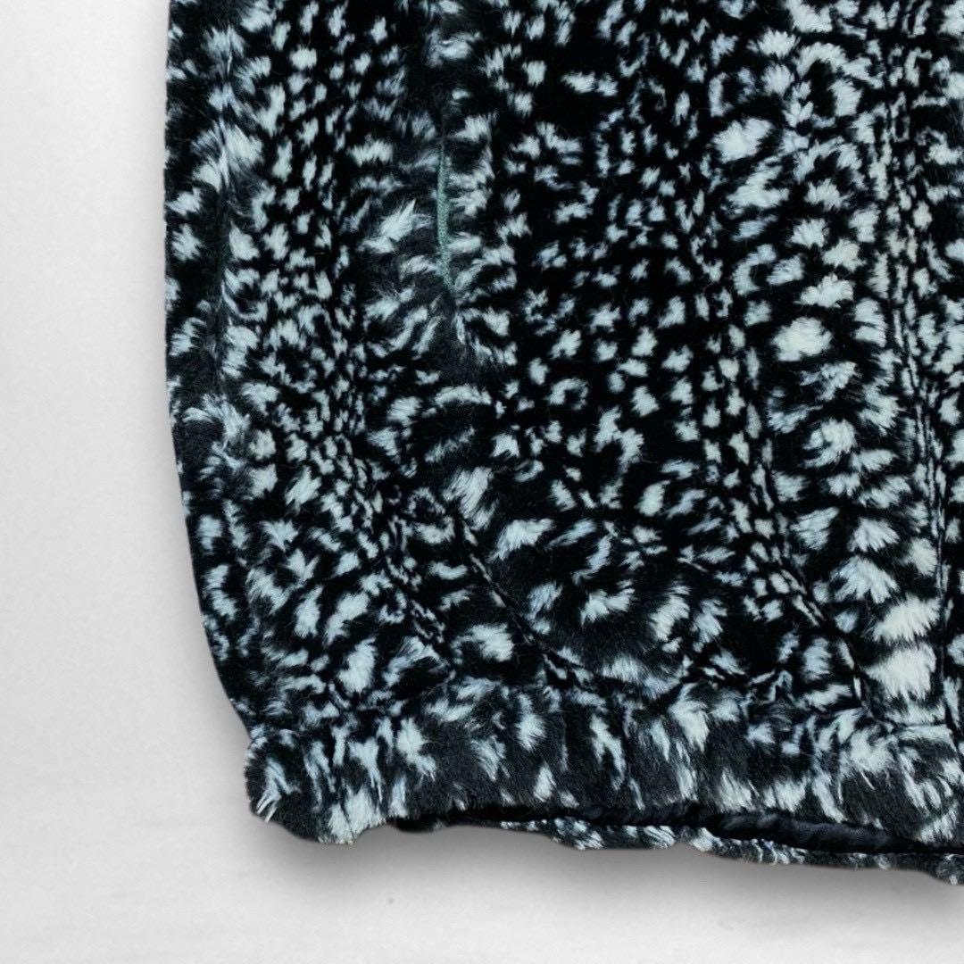 90's USA製 Ultra Fur フェイクファー ベスト レオパード 白黒