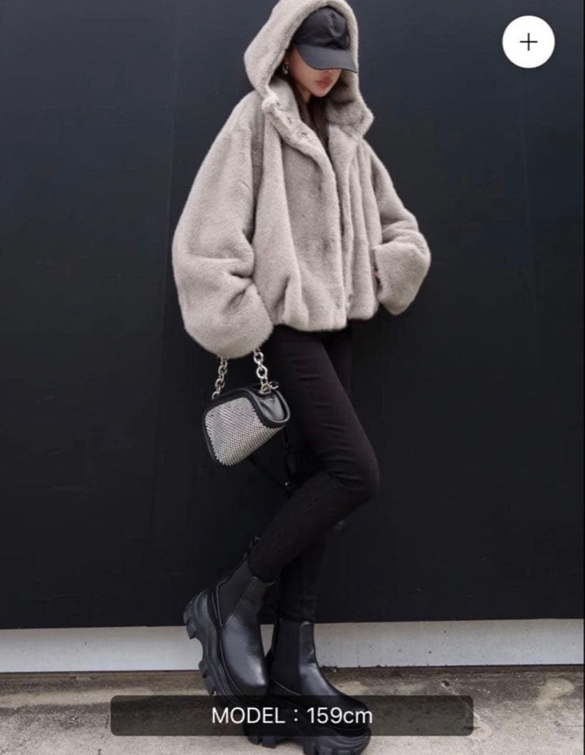 グラムリップス　FUR フーディー ヘムタック ブルゾン