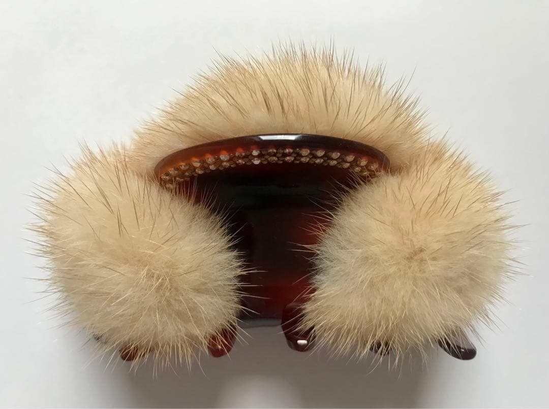 acca アッカ　ミンクファー　クリップ　ブラウン