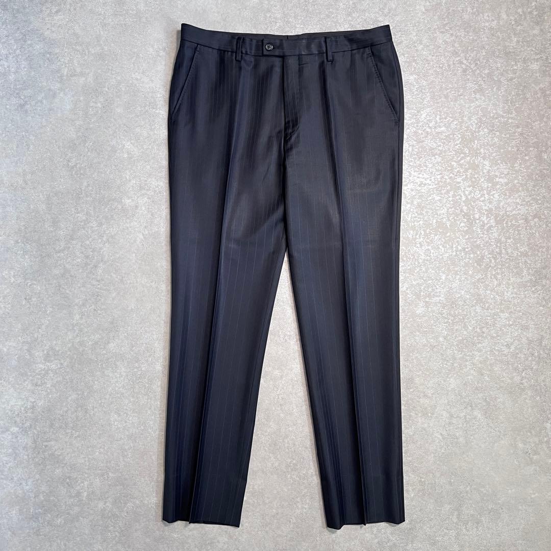 【美品】ポールスミス×ゼニア スーツセットアップ ネイビー ストライプ L2