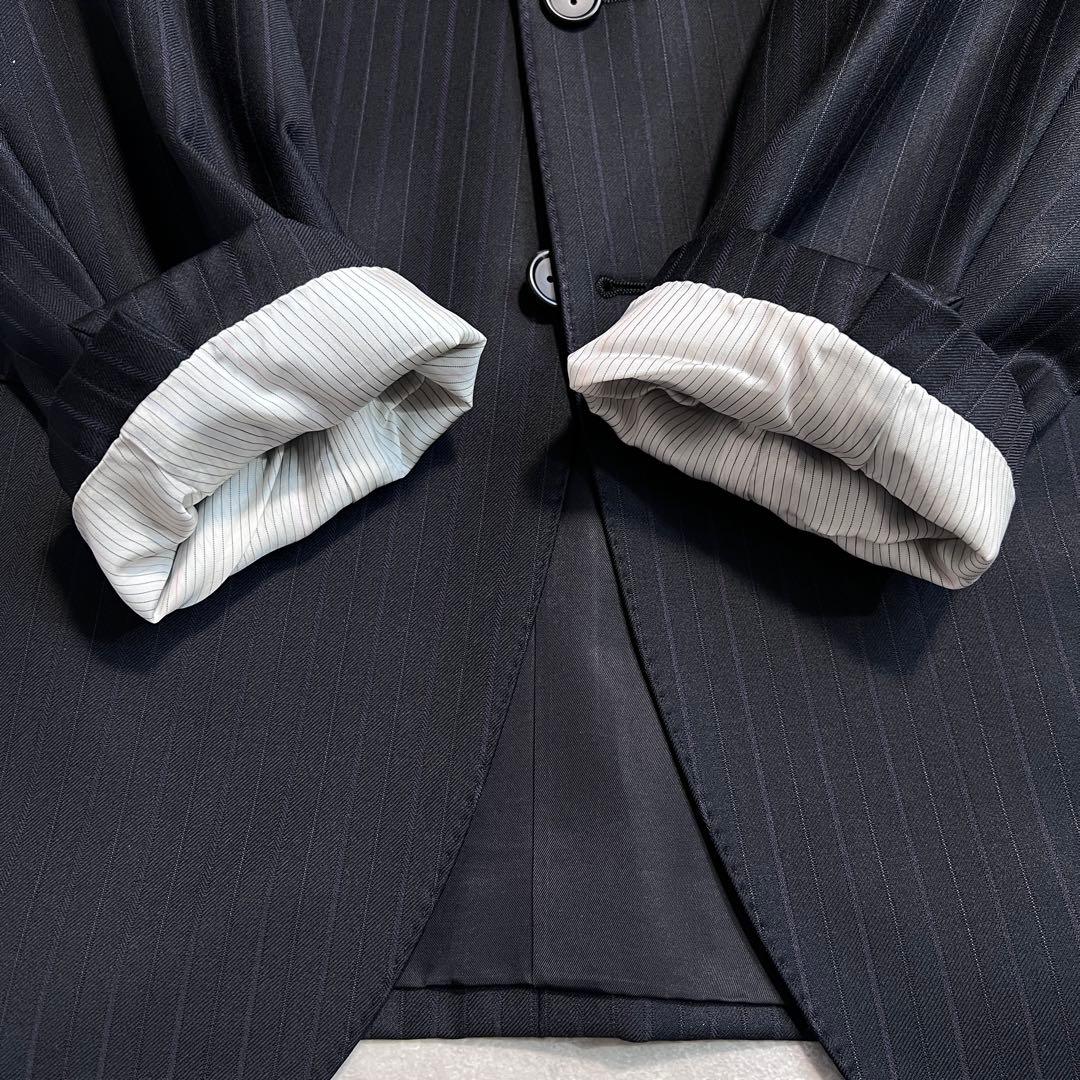 【美品】ポールスミス×ゼニア スーツセットアップ ネイビー ストライプ L2