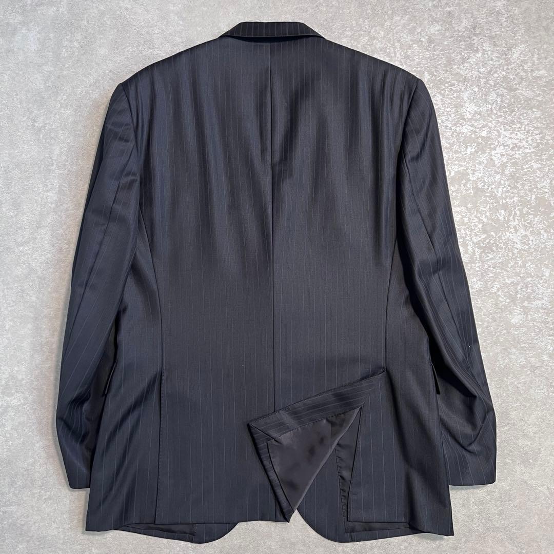 【美品】ポールスミス×ゼニア スーツセットアップ ネイビー ストライプ L2