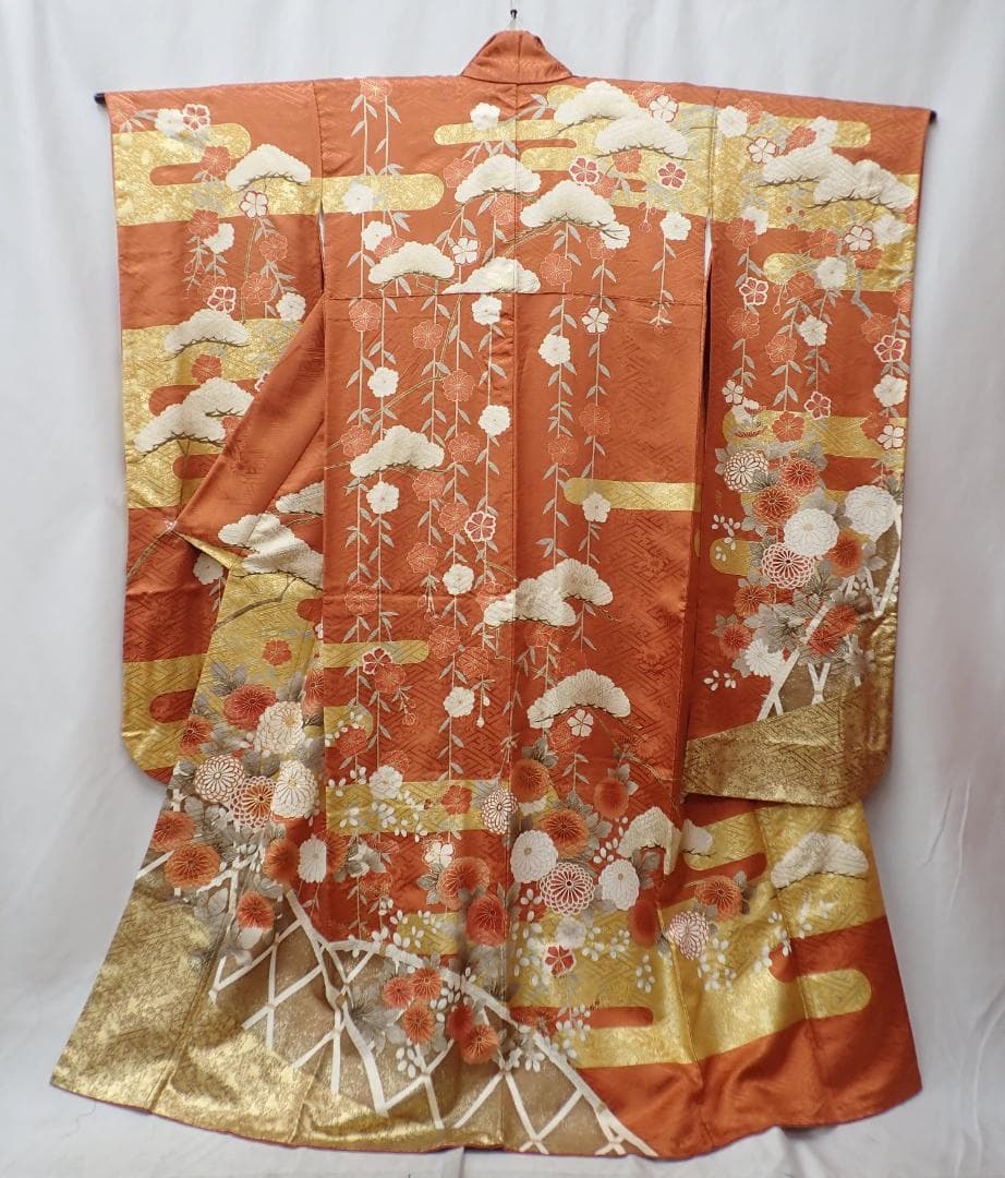 高級振袖 全面柄 金駒刺繍 金彩 身丈164cm(+3cm) 成人式 卒業式