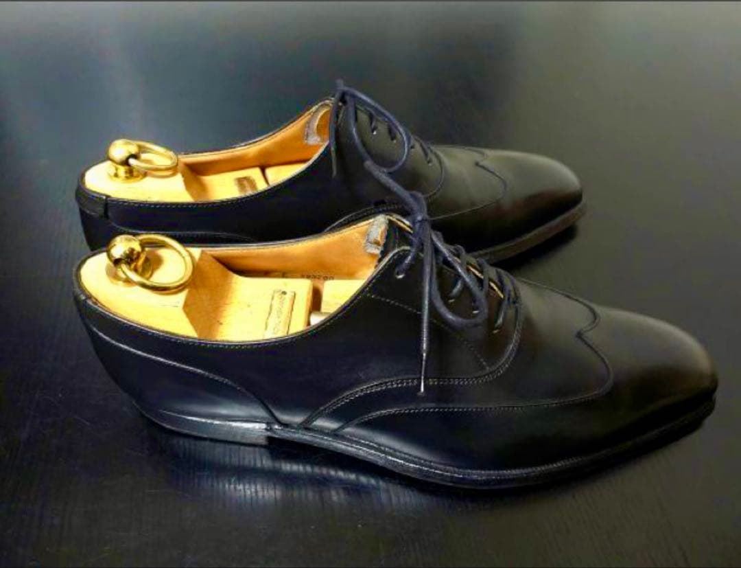 黒レザー ドレスシューズ ウィングチップ　クロケットジョーンズ　UK7,0E