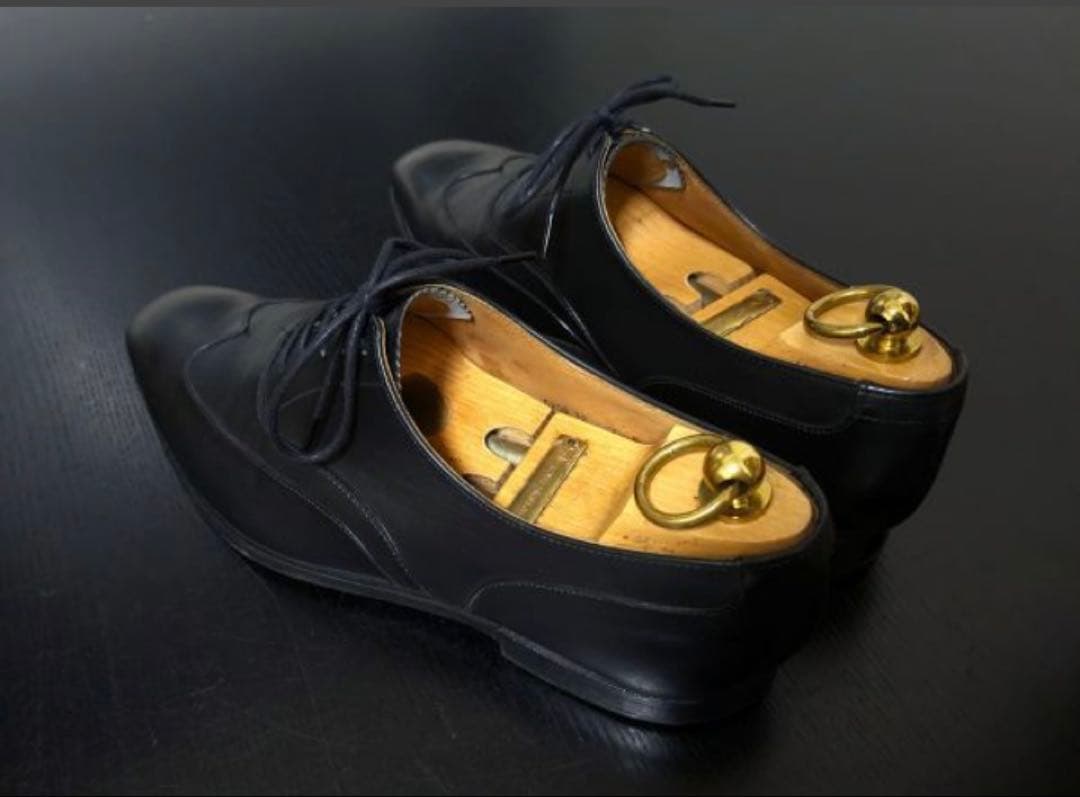 黒レザー ドレスシューズ ウィングチップ　クロケットジョーンズ　UK7,0E