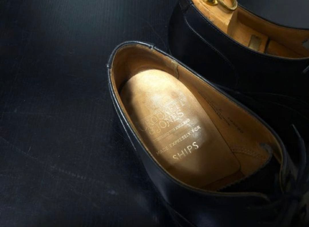 黒レザー ドレスシューズ ウィングチップ　クロケットジョーンズ　UK7,0E