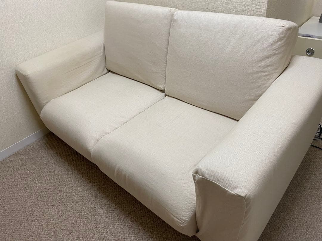 【送料無料/2021年製/美品】無印良品 2人掛けソファ（カバー付）