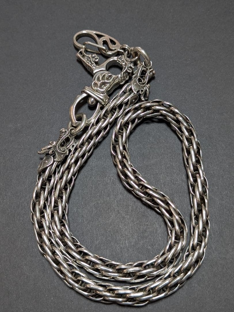 専用　ヴィンテージ シルバー925 ウォレットチェーン　ドラゴン　格安