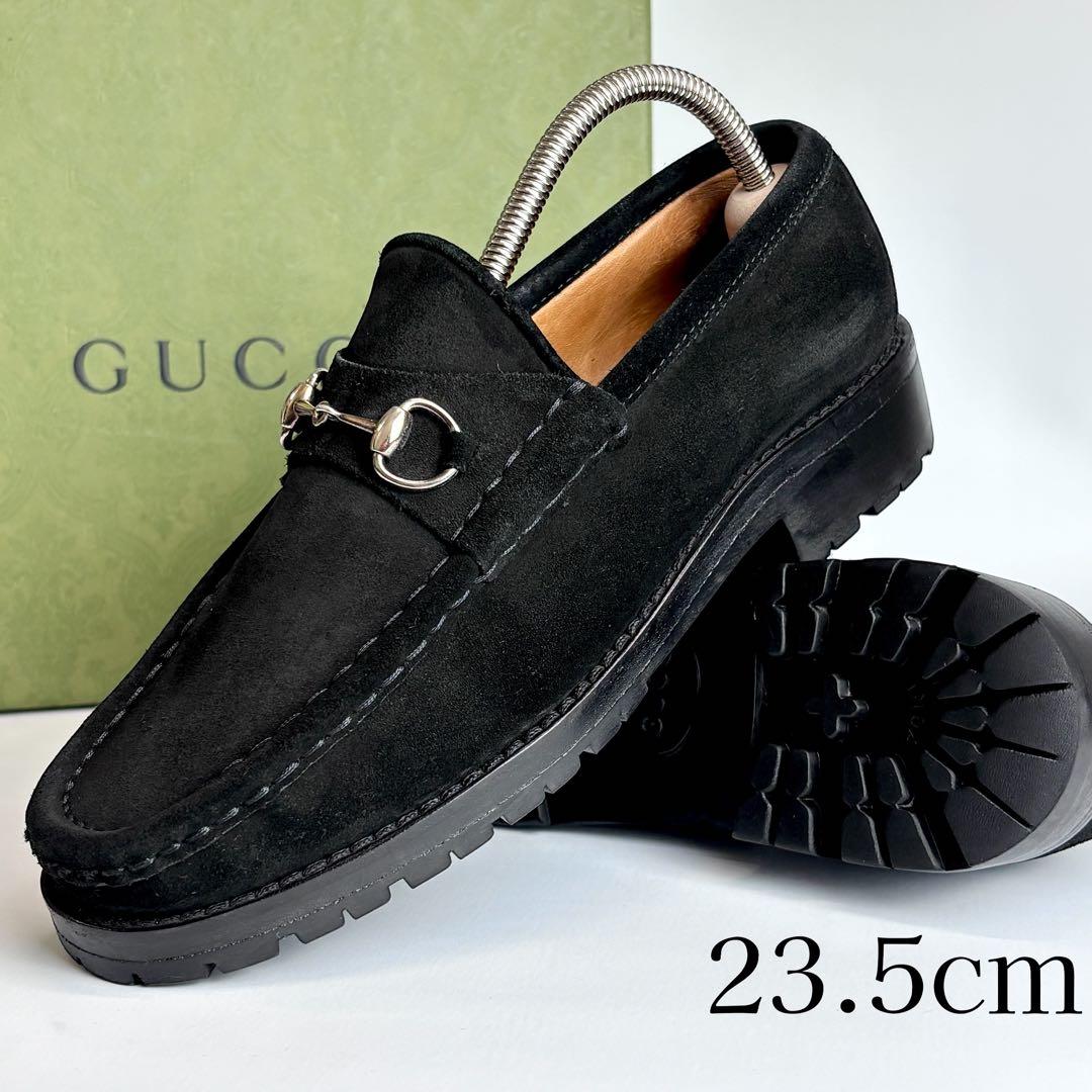 GUCCI グッチ ホースビット ローファー スエード コマンドソール 23.5