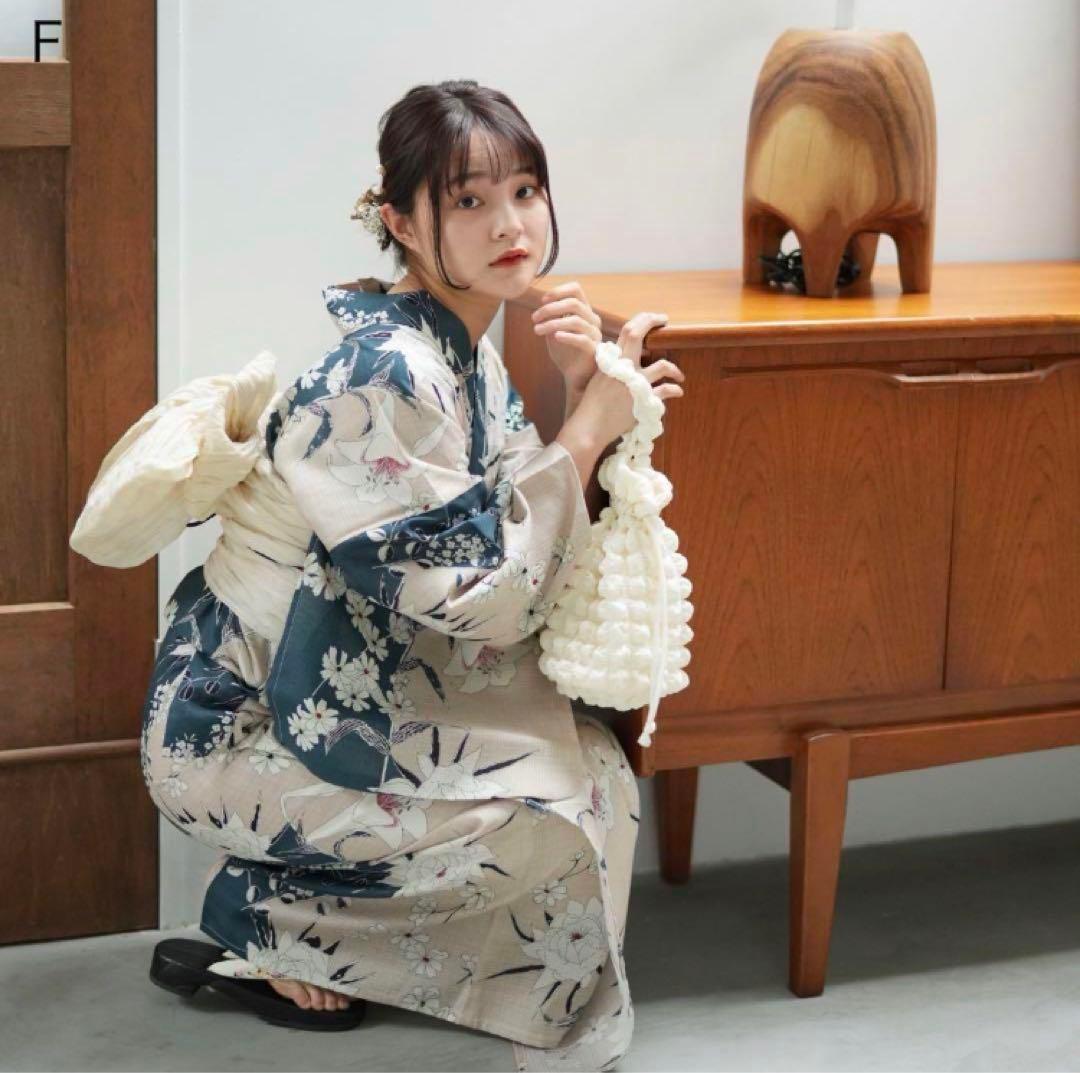 utatane 浴衣 月下美人の鉄紺染分け