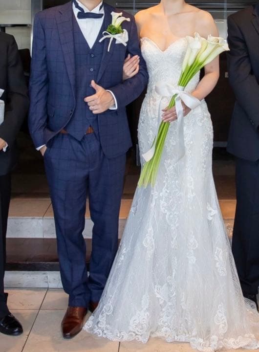 【　:)　】ウェディングドレス　総レース　マーメイド