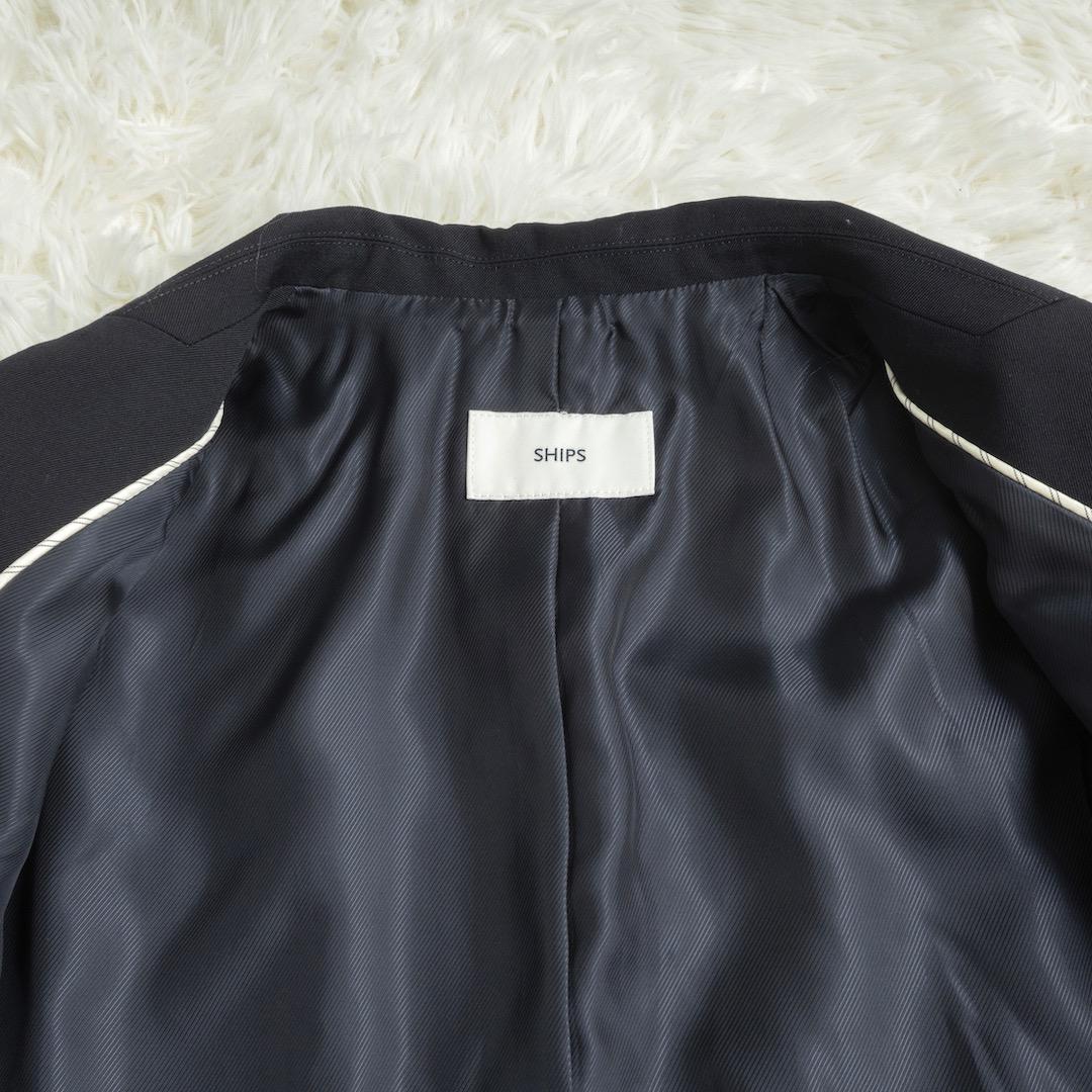 美品 SHIPS 25SS ウール ギャバ ダブル ブレザー 38 金ボタン