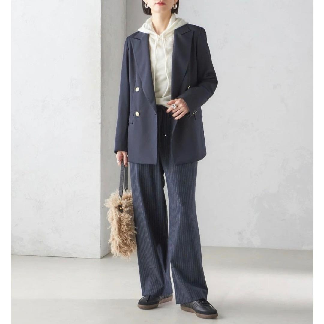 美品 SHIPS 25SS ウール ギャバ ダブル ブレザー 38 金ボタン