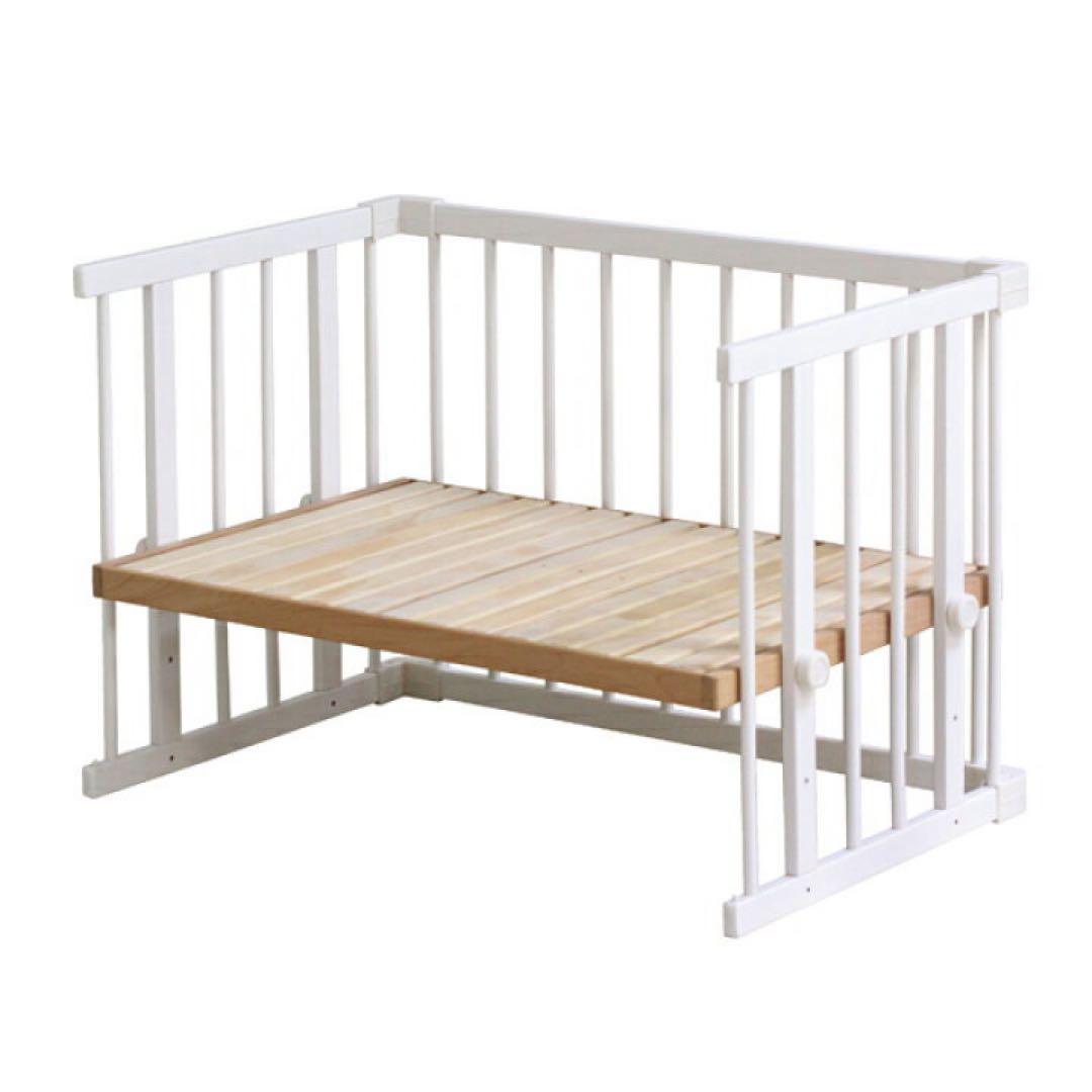 ベビーベッド　ホワイト　ファルスカ　ミニジョイントベッドネオ