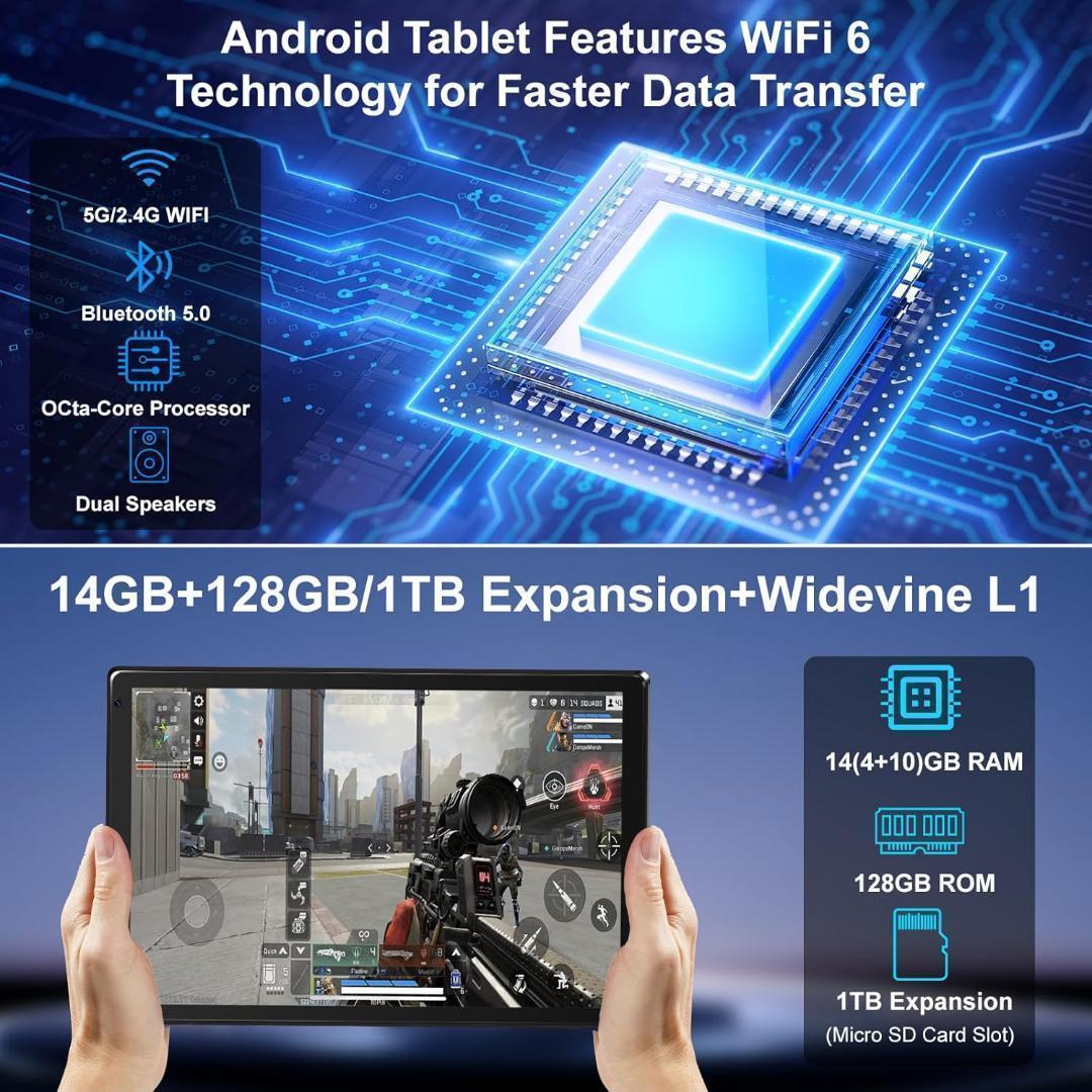 wi-fi モデル タブレット 10インチ Android 14 付属品多数