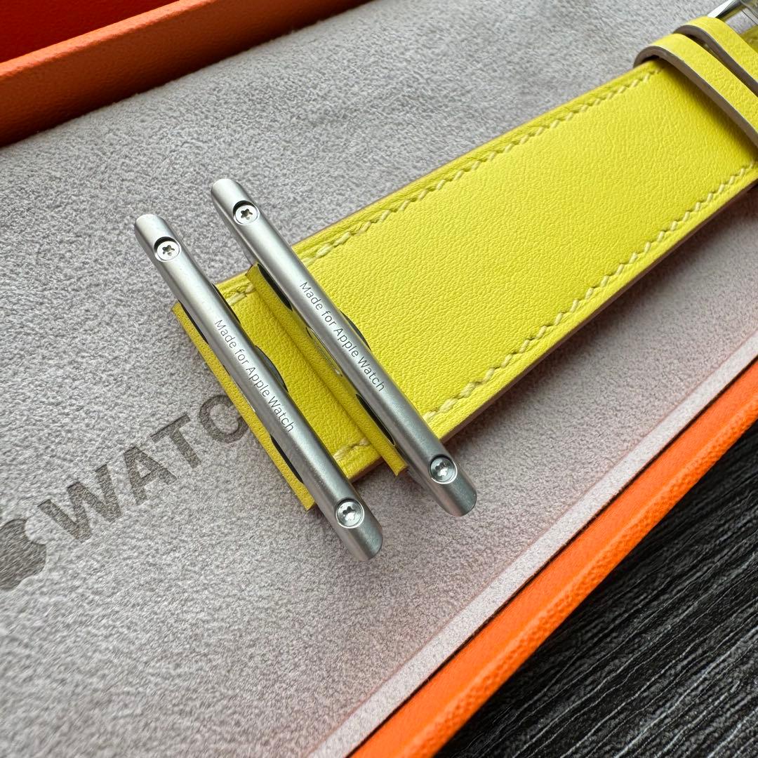 2592 未使用　Apple Watch エルメス　イエロー　ライム　レザー