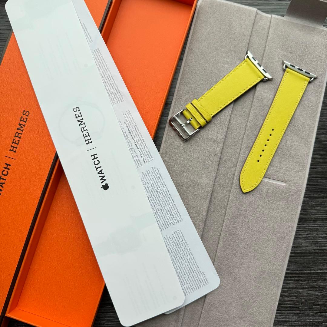 2592 未使用　Apple Watch エルメス　イエロー　ライム　レザー