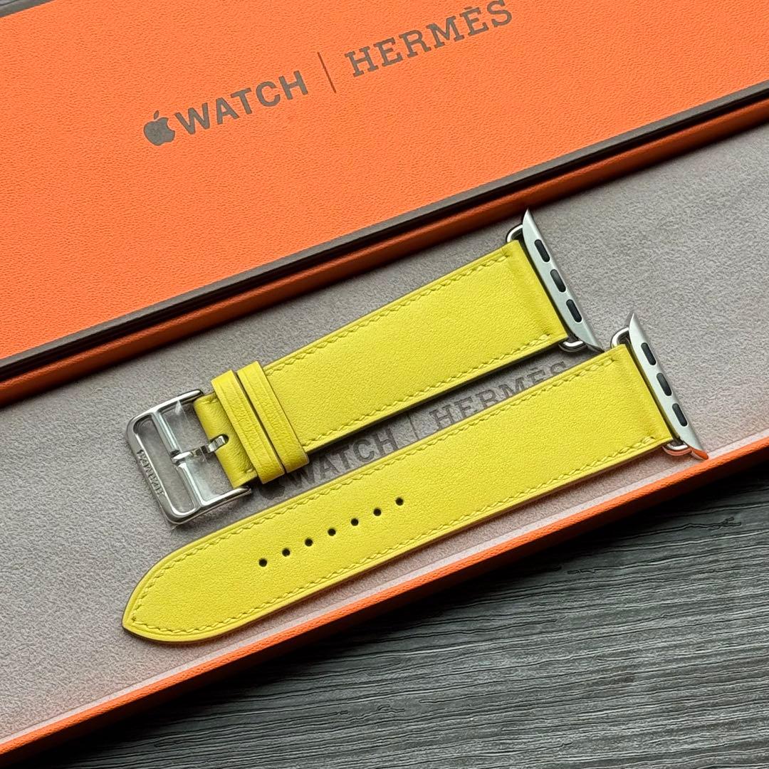 2592 未使用　Apple Watch エルメス　イエロー　ライム　レザー