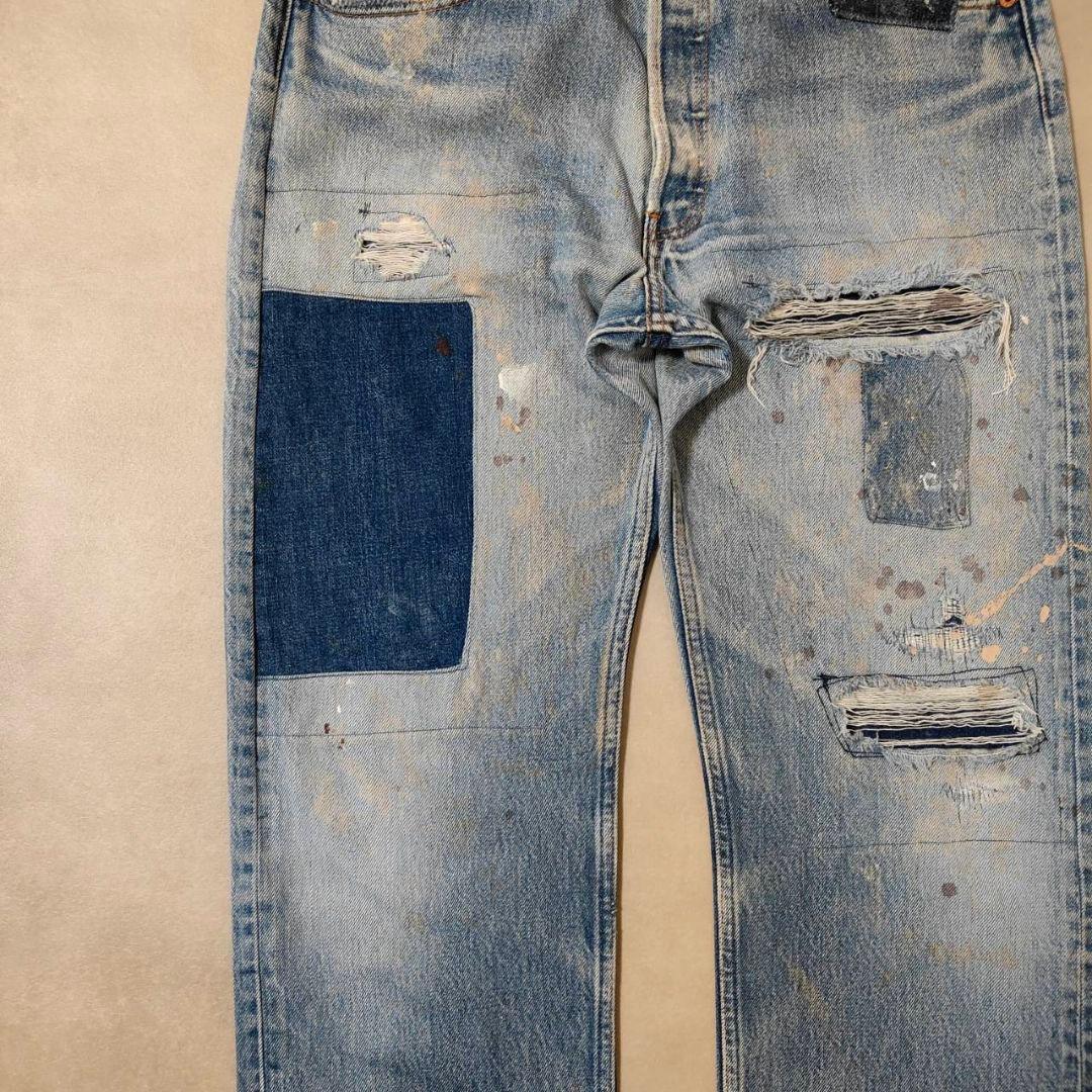 ビンテージ リーバイス 501 グランジデニム ダメージ パッチワーク w34