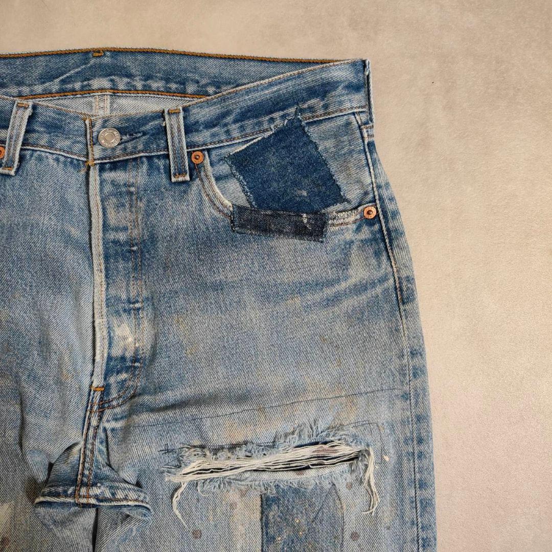 ビンテージ リーバイス 501 グランジデニム ダメージ パッチワーク w34