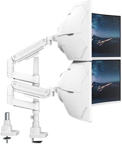 モニターアーム デュアル⭕️17～49インチ対応⭕️上下2画面 ロングポール50cm