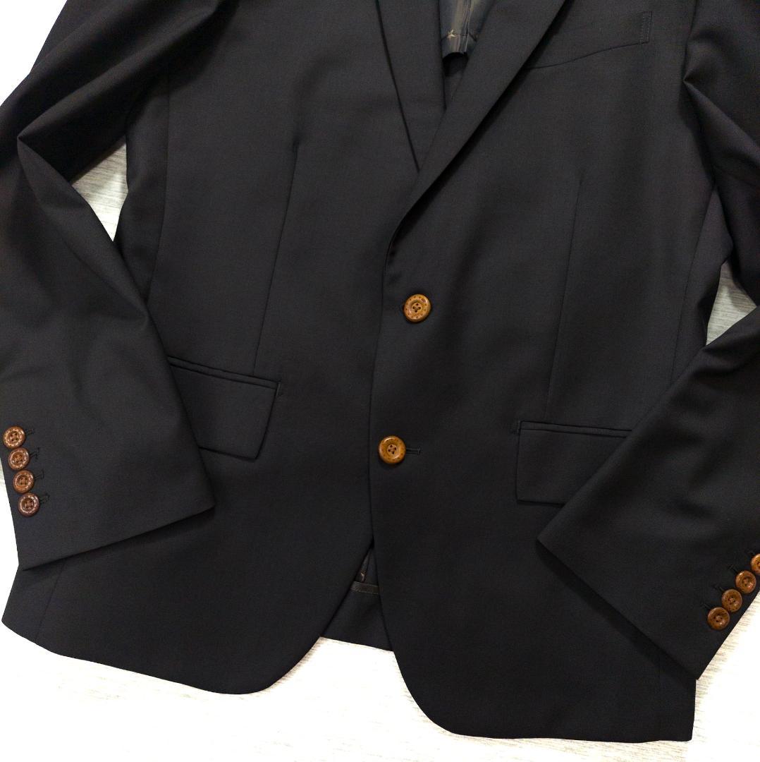 【極美品】MB スリーピーススーツ 黒 ブラック ウール100 日本製 裏地星柄