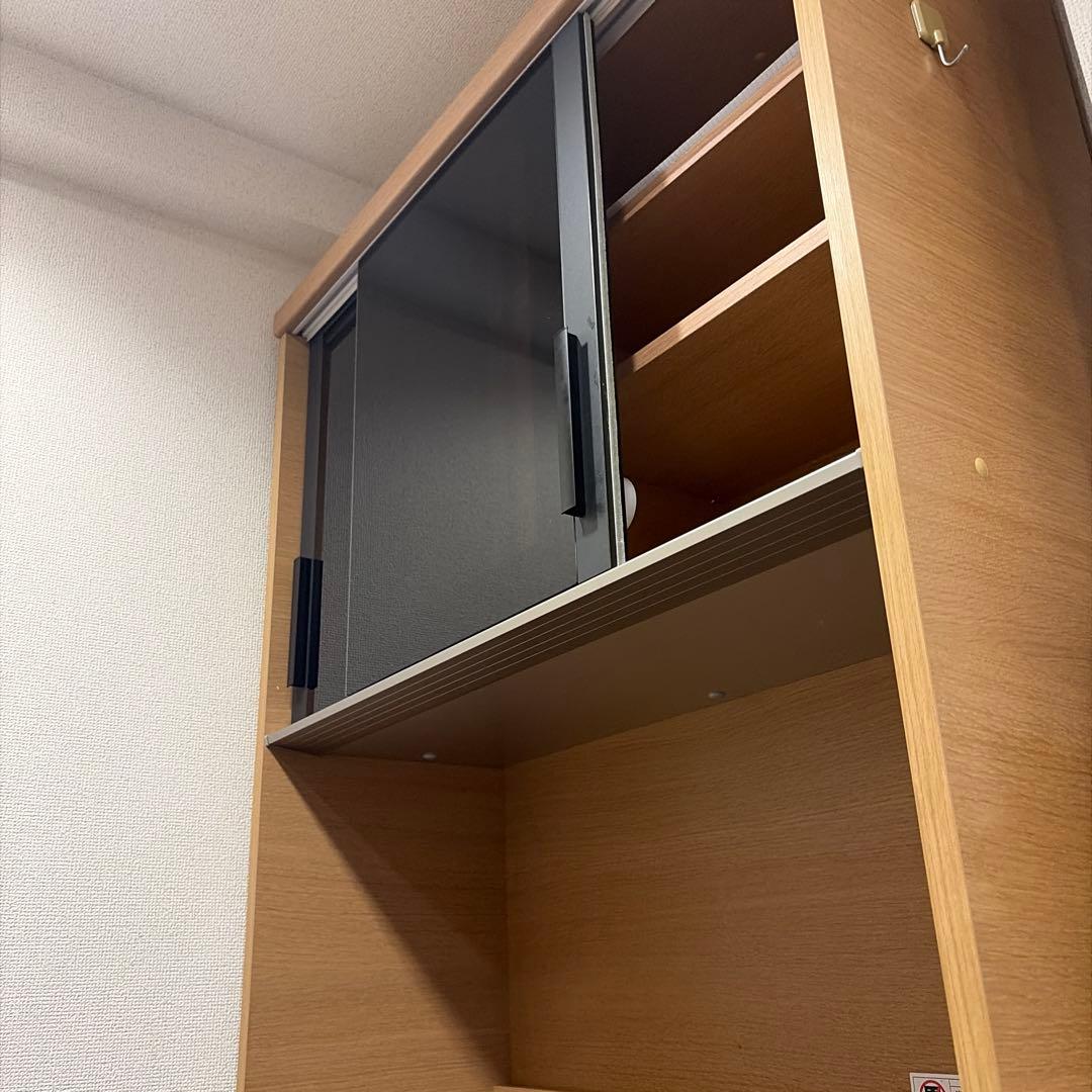 パモウナ食器棚 ガラス扉付き 3段w90