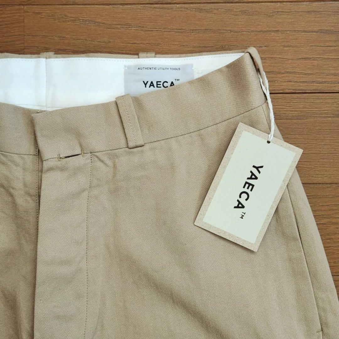 新品 タグ付き YAECA ヤエカ チノクロス パンツ ワイド カーキベージュ