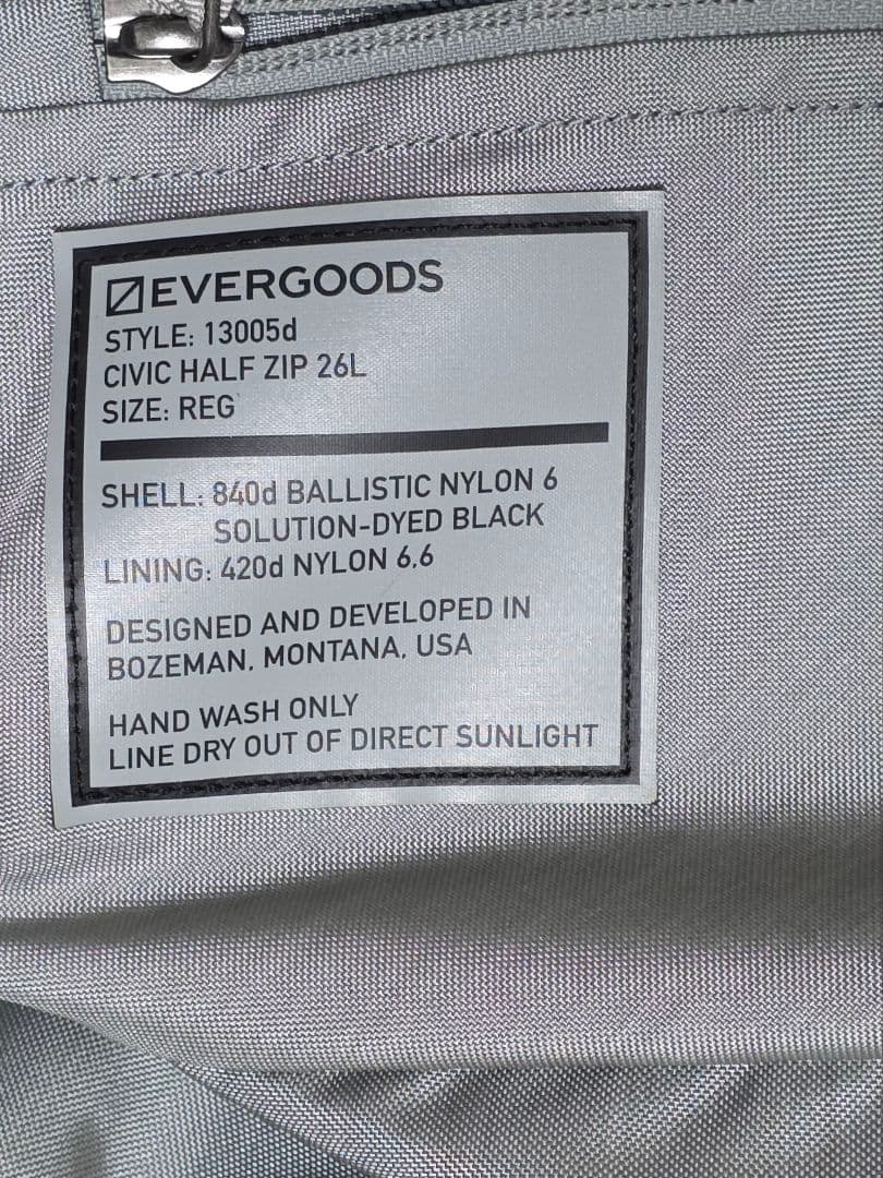 エバーグッズ CIVIC Half Zip 26L (V3) CHZ