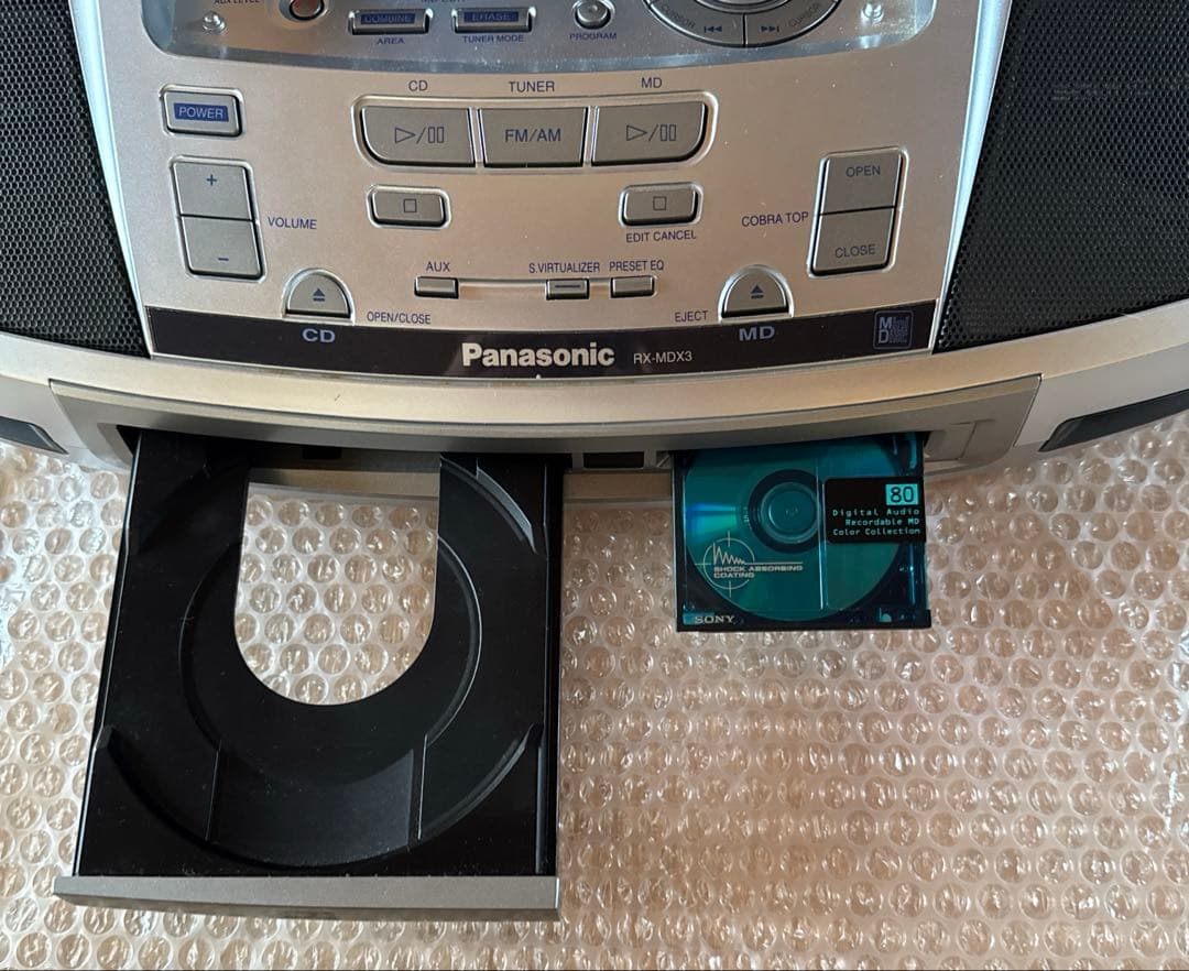 PanasonicRX-MDX3-S シルバ—パーソナルCD/MDデッキ