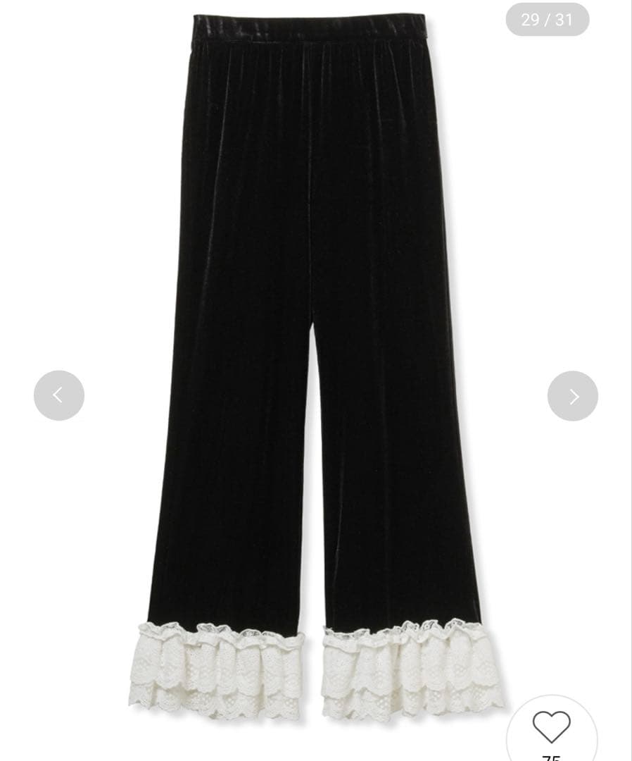 LILY BROWN バリエーションフリルパンツ ブラック