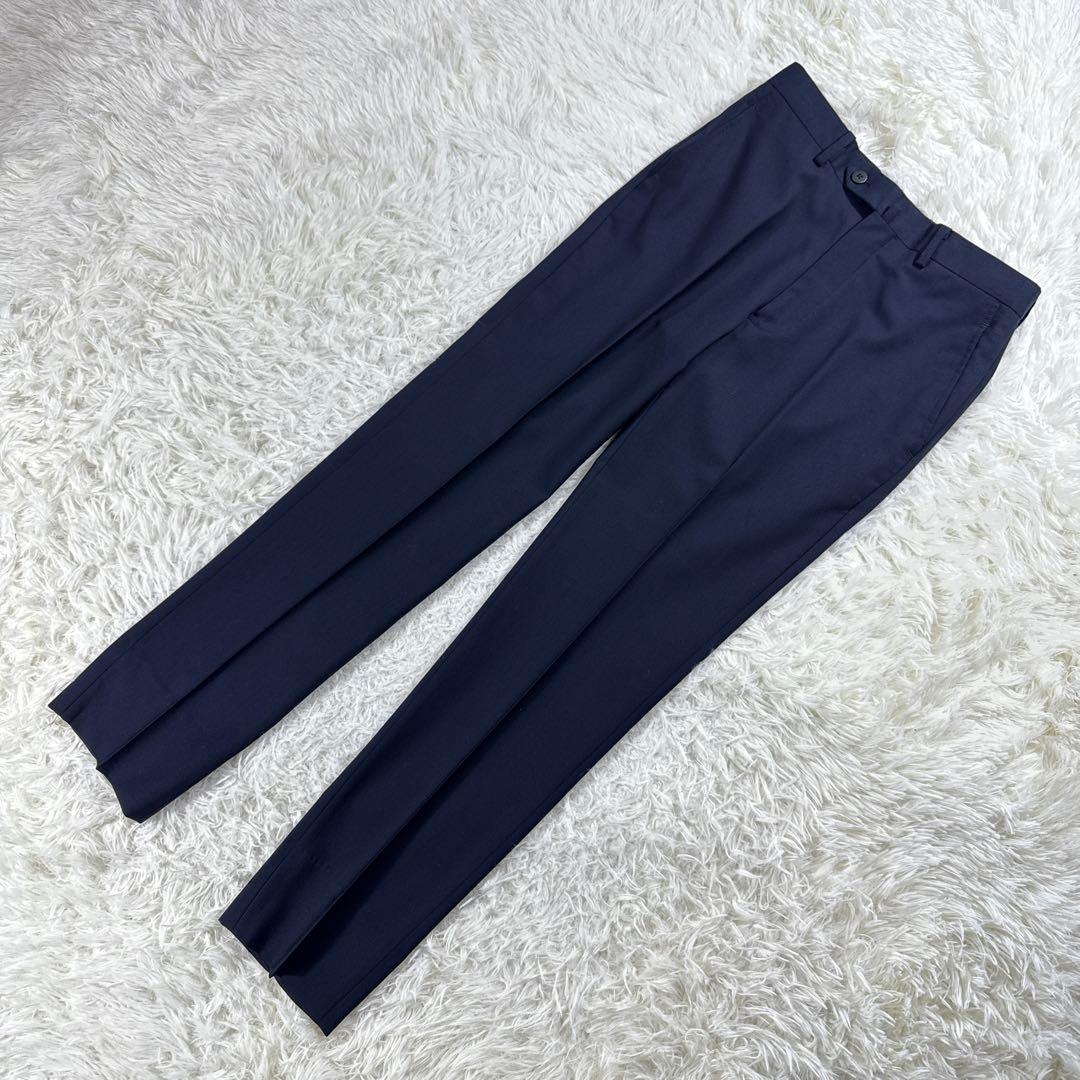 【イタリア生地】オンリー レダ スリーピーススーツ 無地 ネイビー 170Y