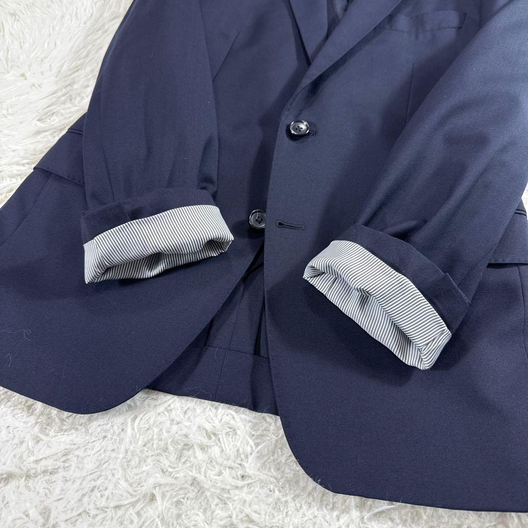 【イタリア生地】オンリー レダ スリーピーススーツ 無地 ネイビー 170Y