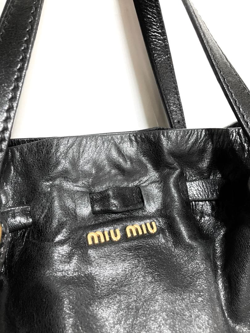 バッグ miu miu VITELLO Ribbon Leather Bag