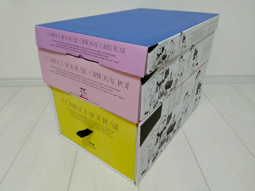 【美品】ブルーノ　コンパクトホットプレート　プレート3点、セラミック鍋　セット