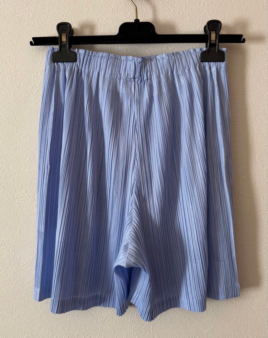 プリーツプリーズ 水色 ブルー ショートパンツ 難あり