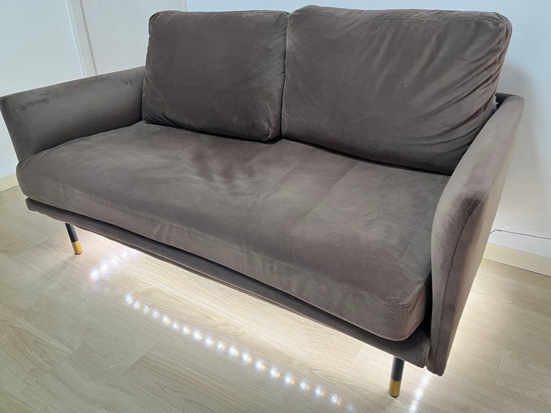 LOWYA ヨーロッパ風ベルベットソファ（2人掛け） -1