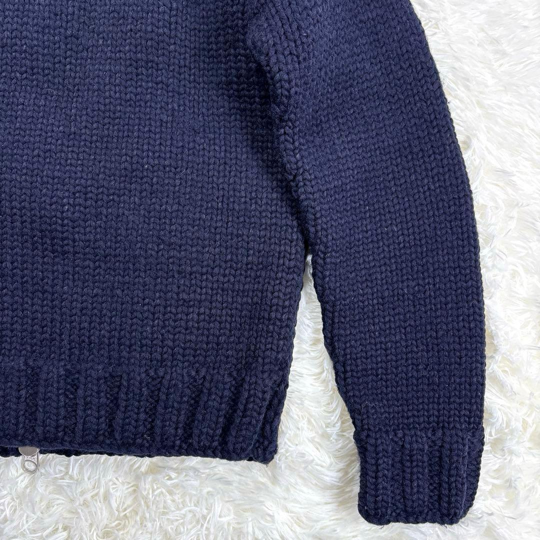 ✨カナダ製・別注✨カナディアンセーター×ロンハーマン　カウチンニット　ジップ　紺