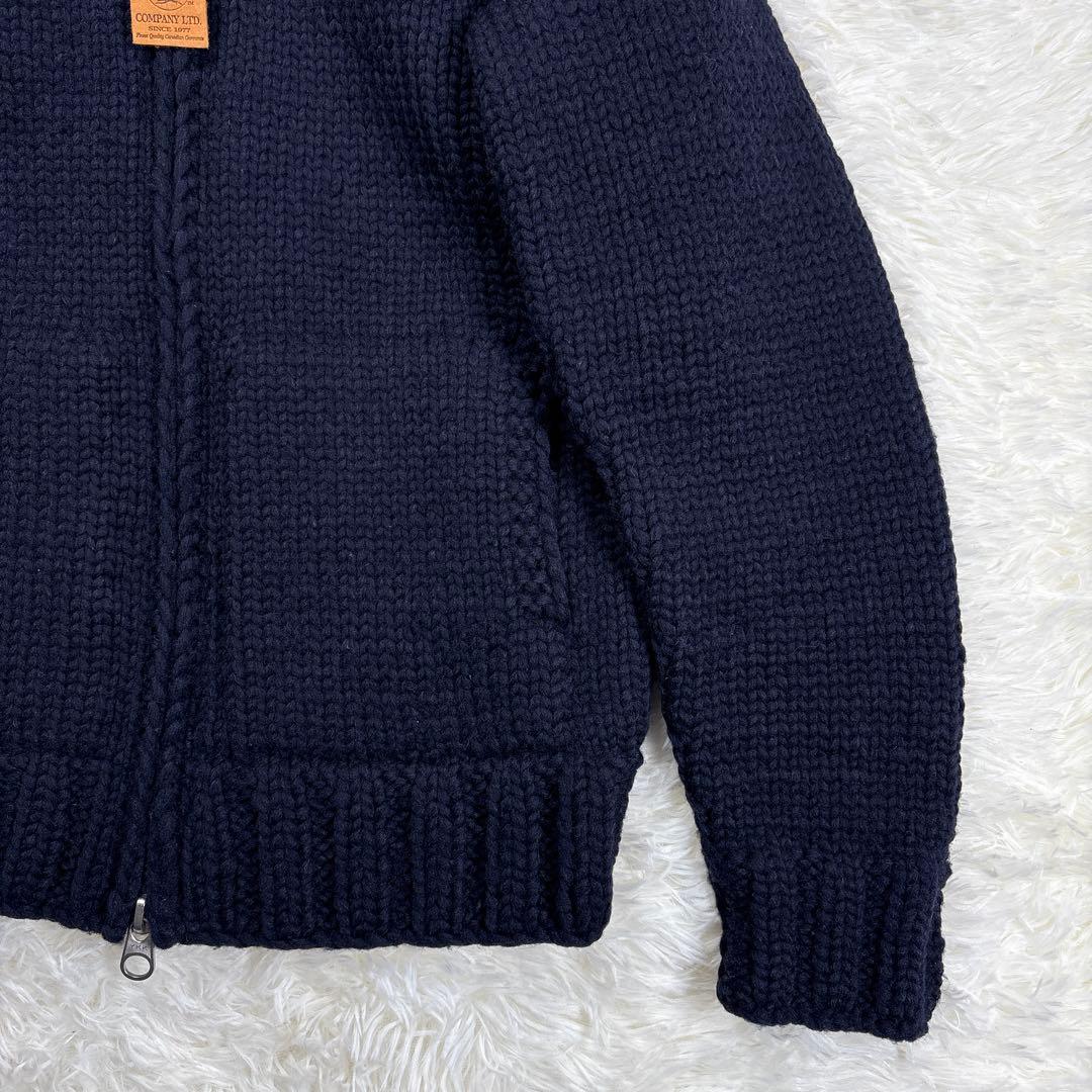 ✨カナダ製・別注✨カナディアンセーター×ロンハーマン　カウチンニット　ジップ　紺