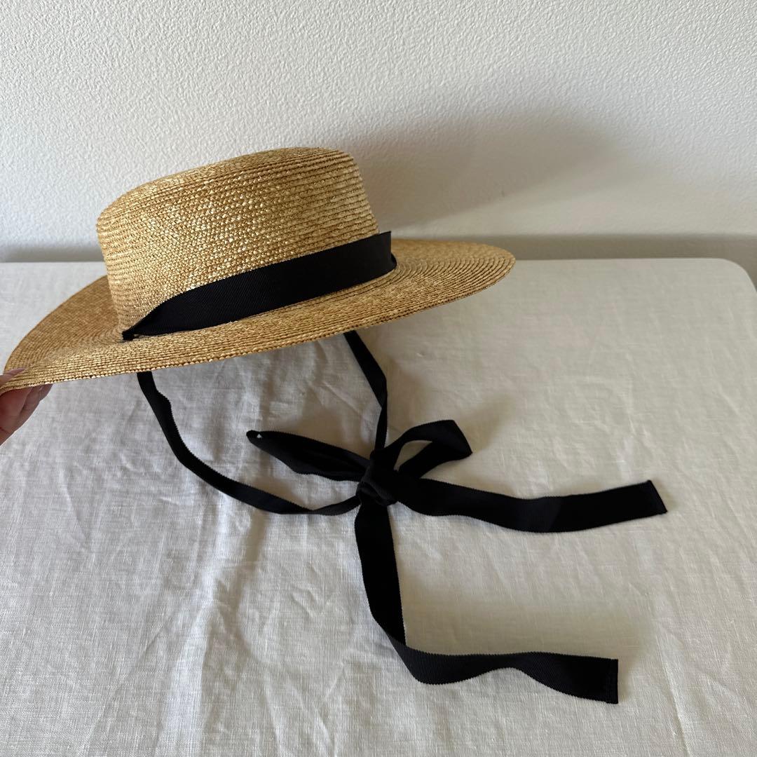 【美品】 wicagrocery 麦わら帽子 ストローハット ハグオーワー