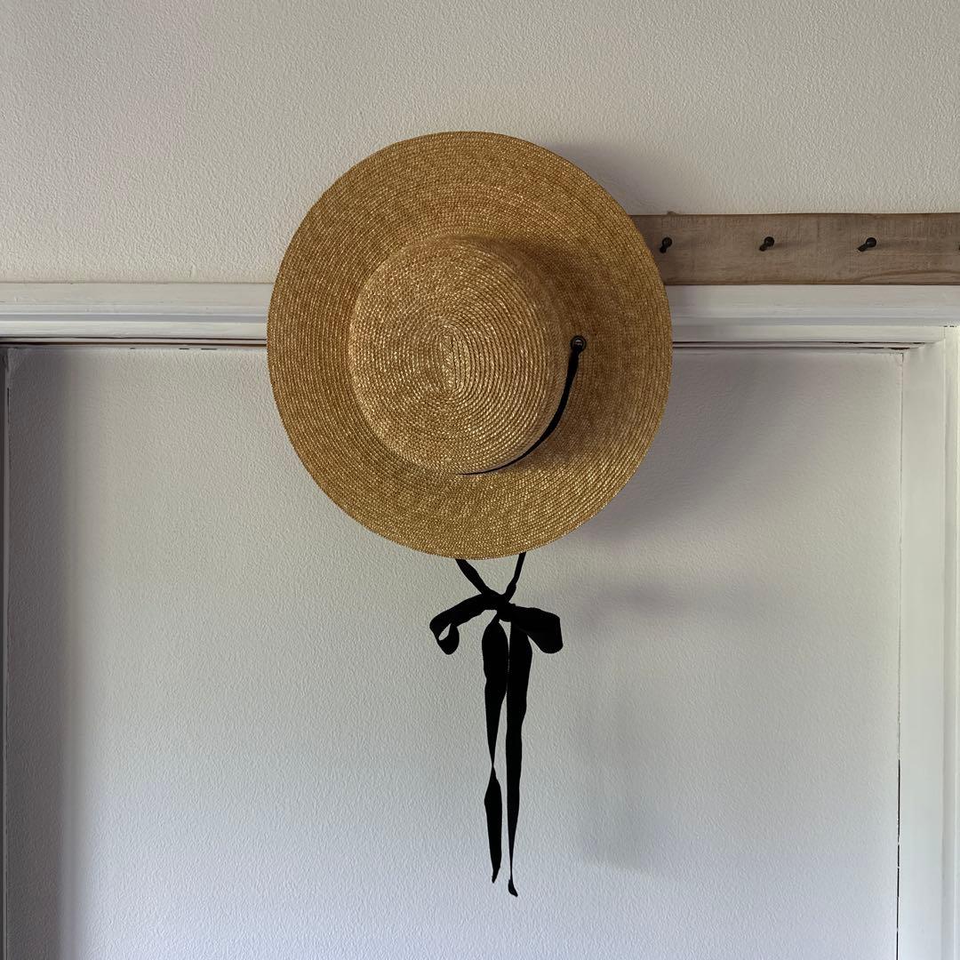 【美品】 wicagrocery 麦わら帽子 ストローハット ハグオーワー