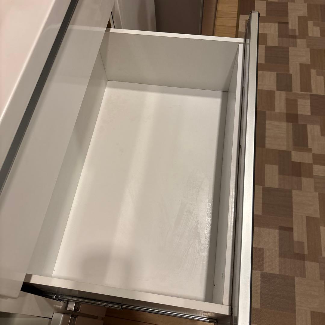 【最終値下中・〜12月中旬・送料込】ホワイトキッチン収納 引き出し式＋上置き収納