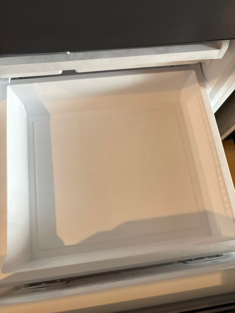 グレー 二段式冷蔵庫 LED照明付き