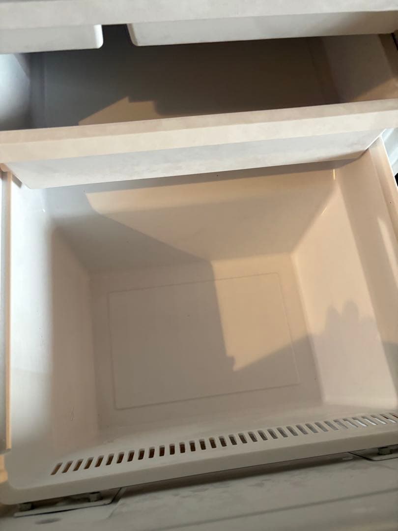 グレー 二段式冷蔵庫 LED照明付き