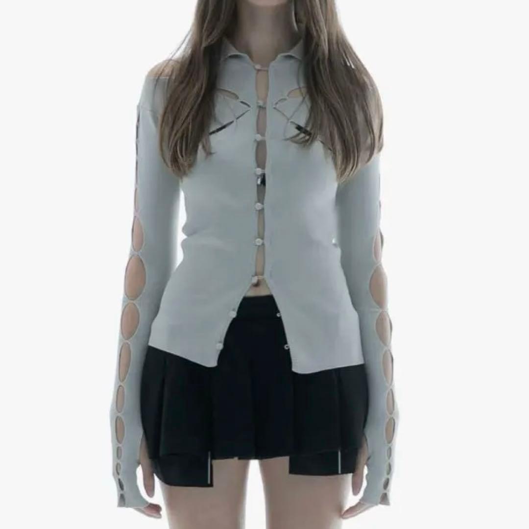 トップス THEREDTHREAD Sknit fit tops single petal