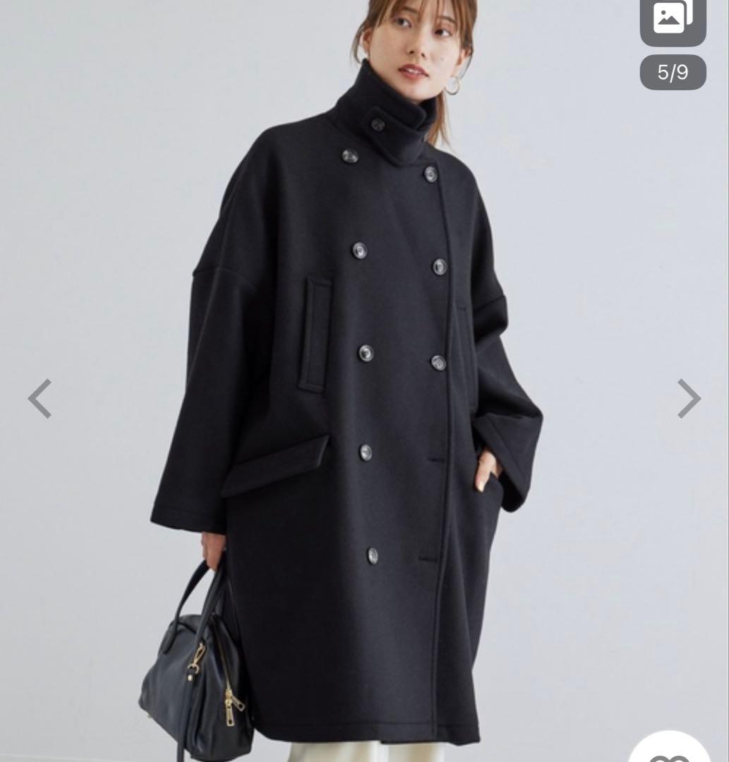 フレームワーク ロングPコート ブラック