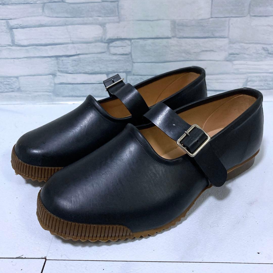 美品 コムデギャルソン コムコム ストラップシューズ レインシューズ 黒 24