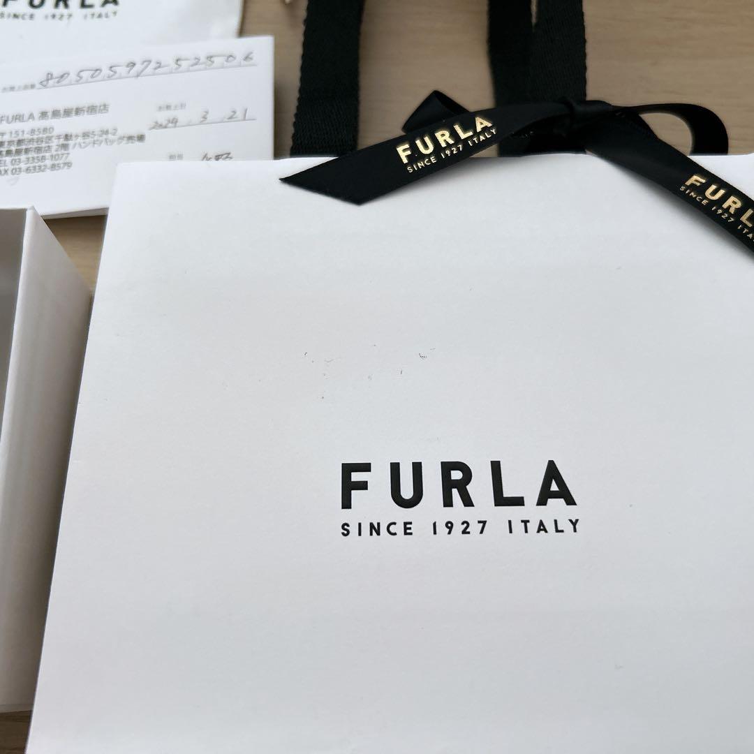 FURLA Cameliaブラック レザー 名刺入れ カードケース