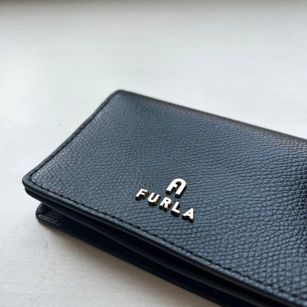 FURLA Cameliaブラック レザー 名刺入れ カードケース